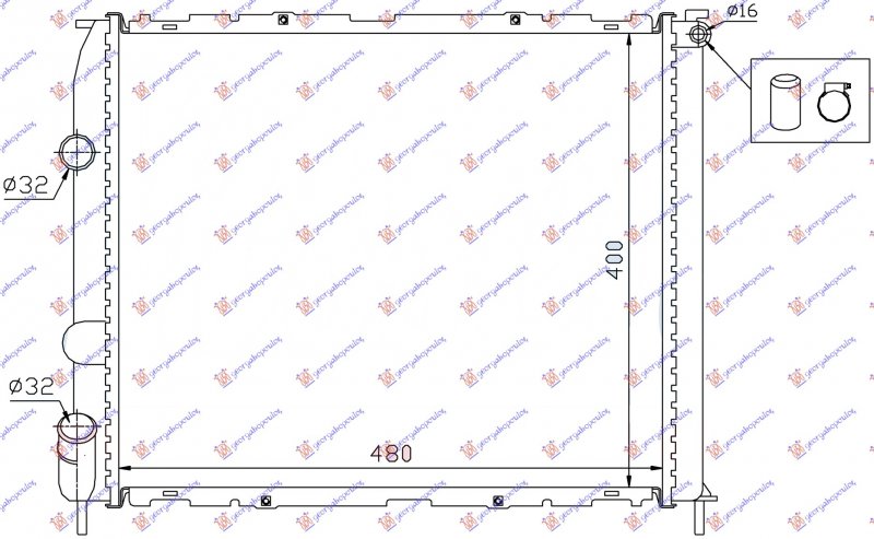 HLADNJAK MOTORA BENZIN (+AC) (48x40x2.8) (MEHANICKI SPOJ) (NISSENS)