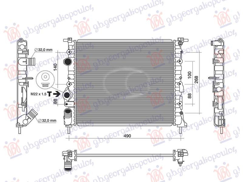 HLADNJAK MOTORA BENZIN (-AC) (430x380) BEZ PUMPE (NRF)