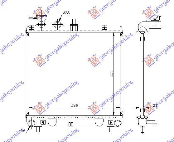 HLADNJAK MOTORA  1.0I 12V +/-A/C (36x40)