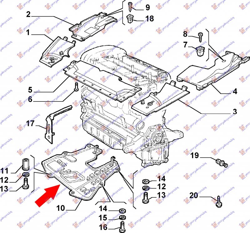 ZASTITA MOTORA PLAST.DIZEL/BENZIN 03-