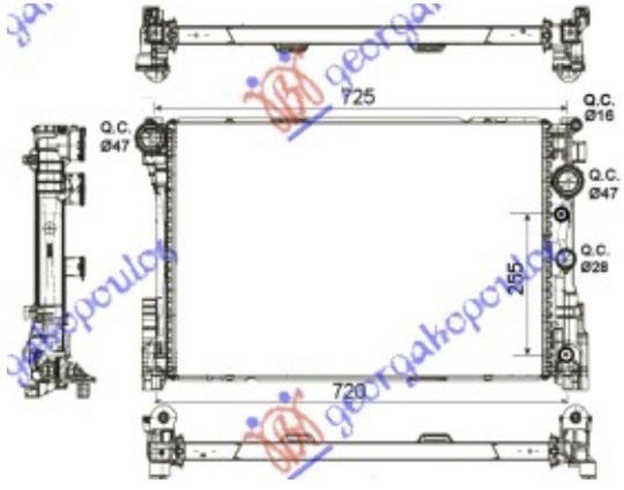 HLADNJAK MOTORA 3.0/3.5 BENZIN - 2.1/2.2/3.0 CDI DIZEL (MAN/AUTO) (640x430) (NRF)