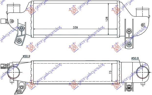 HLADNJAK INTERC. 1.8TDCi (33x12x73)