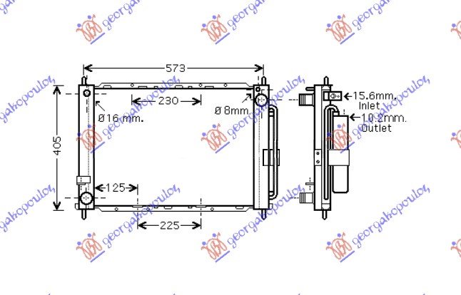 HLADNJAK MOTORA I KLIME 1.4/1.6i/16V DCi (+AC) (51x38) (NRF)