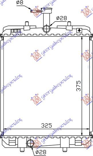 HLADNJAK MOTORA 1.0cc (+/-AC) (374x326) (MARELLI)