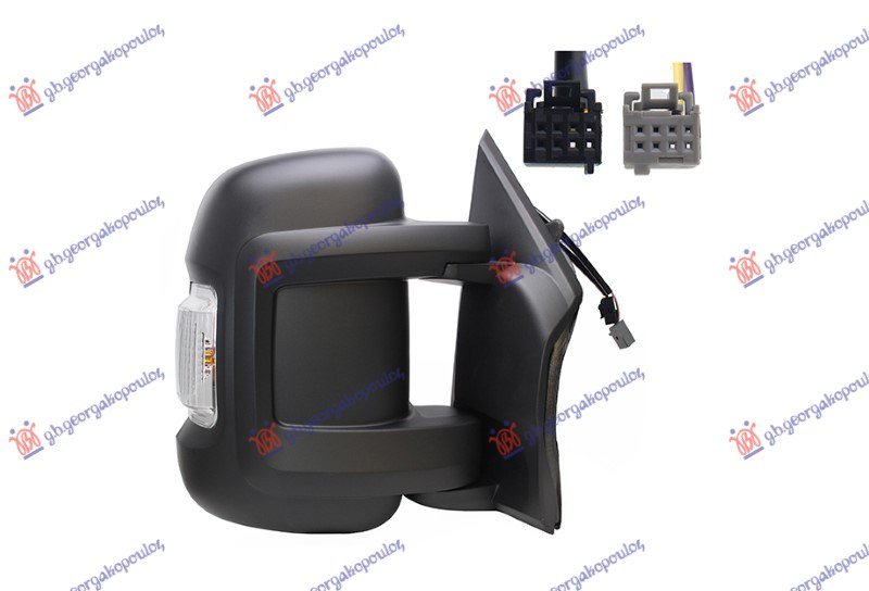 RETROVIZOR ELEKTRICNI SA GREJACEM KRATKI (ELEKTRO-SKLOPIV) (MIGAVAC) (8 OTV 8 PIN + 8 OTV 2 PIN) (A KVALITET)