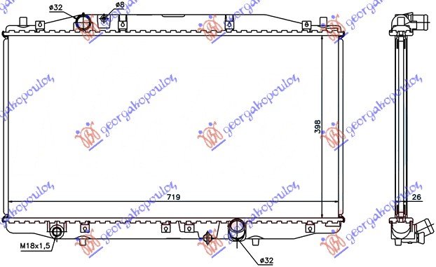 HLADNJAK MOTORA 2.2CTDi (39.5x71.5x26)