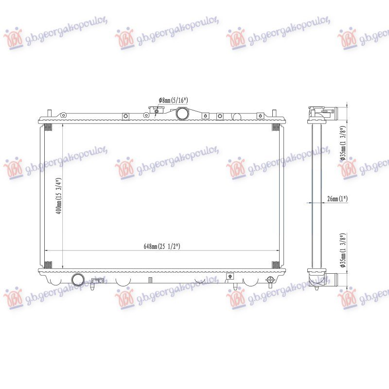 HLADNJAK MOTORA 1.3/1.6/1.8 BENZIN (40.2x66.5x1.6) (NRF)