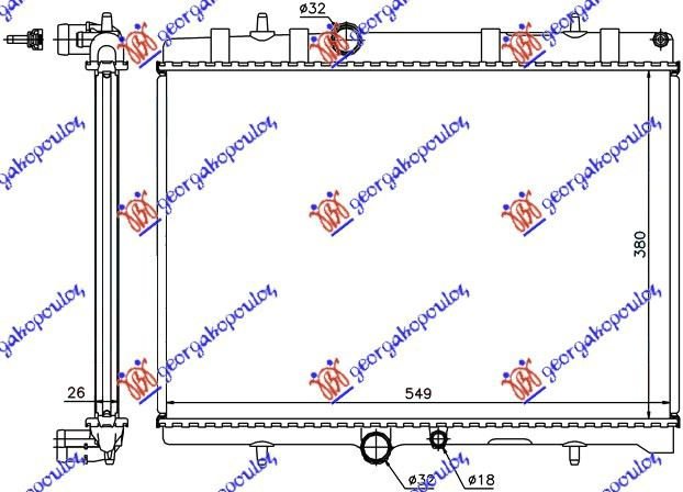 HLADNJAK MOTORA 2.0 DIZEL HDi (380x560x19) (NRF)