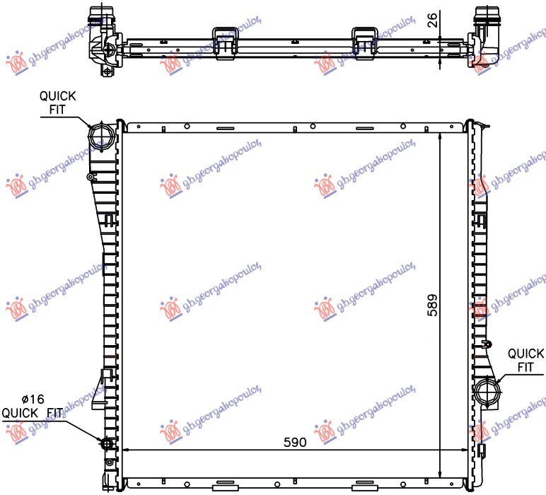 HLADNJAK MOTORA 3.0 BENZIN/DIZEL (AUTO) (59x60x2.4) (NRF)