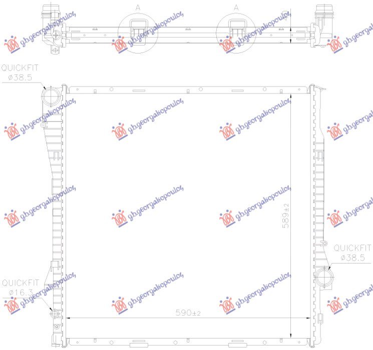 HLADNJAK MOTORA 4.4-4.6-4.8 BENZIN/DIZEL (AUTO) (59x60x4.0) (NRF)