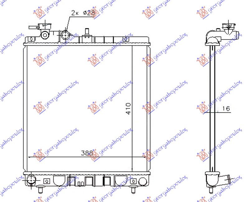 HLADNJAK MOTORA 1.1 12V (+/-AC) (41x39.5) (NRF)