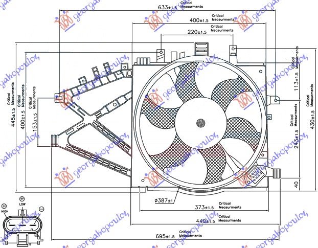 VENTILATOR KOMPLET 1.7D-TD (+/-A/C)