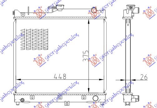 HLADNJAK MOTORA 1.3 BENZIN (MAN) (375x450x26) (KOYO)
