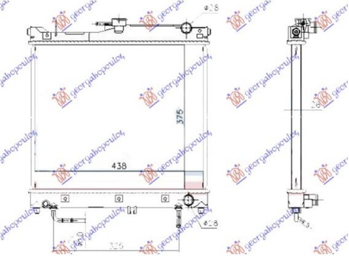 HLADNJAK MOTORA 1.3 BENZIN (AUTO) (375x450x26) (KOYO)