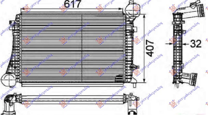 HLAD INTERC. 1.9-2.0TDi (61.5x40.5x32)