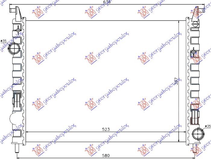 HLADNJAK MOTORA 1.3 JTD (523x397x34) 03- (NISSENS)