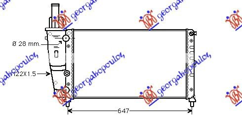 HLADNJAK MOTORA 1.2CC (75) (577x322x23) (MARELLI)