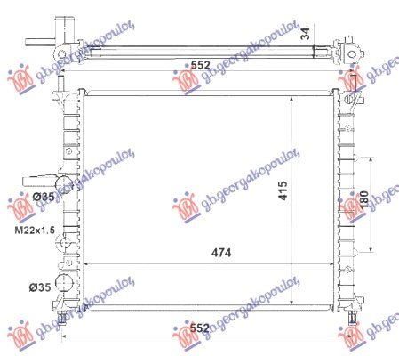 HLADNJAK MOTORA 1.2/1.4/1.6 BENZIN (+AC) (475x415) (BEZ POSUDE) (NRF)