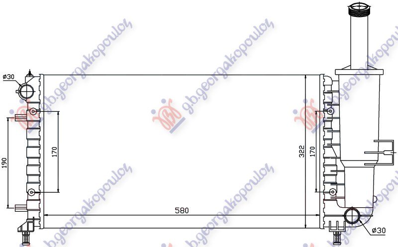 HLADNJAK MOTORA 1.2i 8/16V (+/-AC) (58x31.7) (NRF)