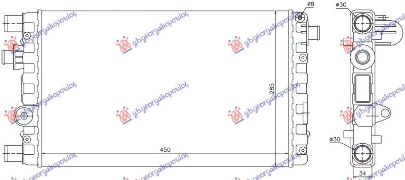 HLADNJAK MOTORA 1.1CC (45x28.5) (NRF)
