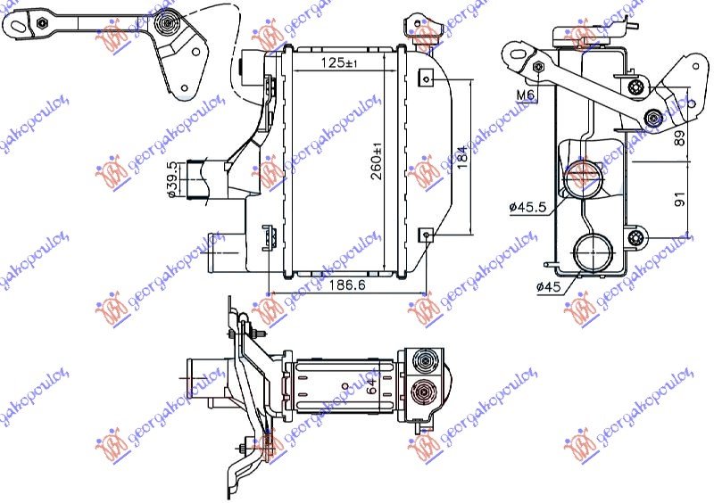 HLAD.INTERCOOLER 1.4 D4D(125x260x64)