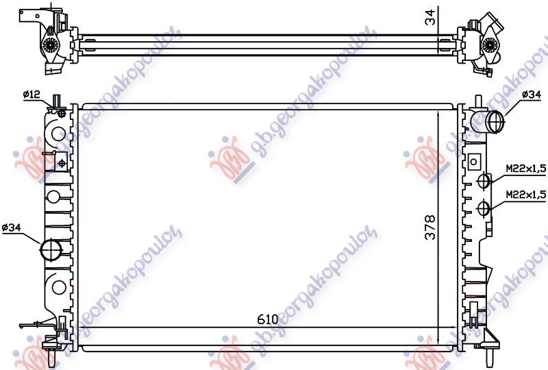 HLADNJAK MOTORA 1.6/1.8 16V (+/-AC) (61x37) (NISSENS)