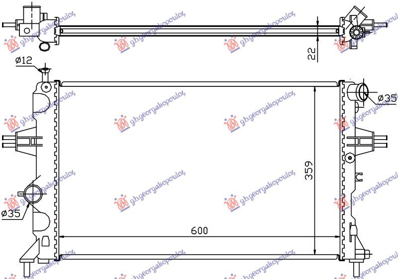 HLADNJAK MOTORA 1.4/1.6/1.8 (+AC) (60x37) (MARELLI)