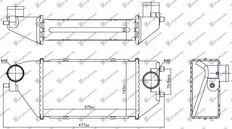 HLAD.INTERCOOLERA 2.2 CTDI (275x163x62)