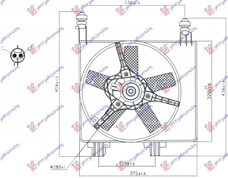 VENTILATOR KOMPLET BENZIN -A/C