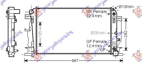 HLADNJAK MOTORA 2.2/3.0 Cdi/3.5i 24V (AUTO) (-AC) (67.7x41) (KOYO)