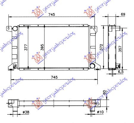 HLADNJAK MOTORA 2.5 TD (60x33.5)