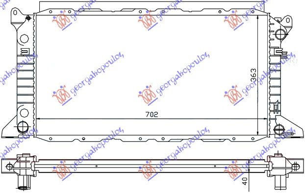 HLADNJAK MOTORA 2.0BENZIN(+AC) (70x36x42