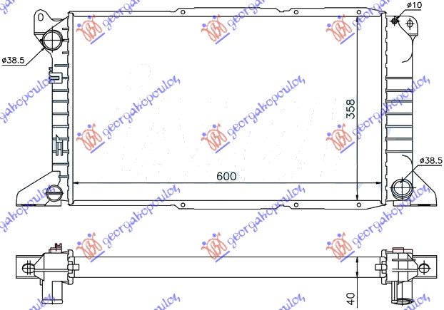 HLADNJAK MOTORA 2.5 TD (-AC) (60x36) (NRF)