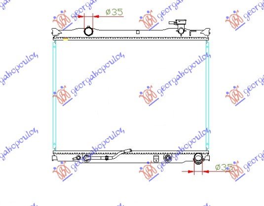 HLADNJAK MOTORA 2.5 CRDi (AUTO) (+/-AC) (46.5x62.8) 06- SA POKLOPCEM (NISSENS)