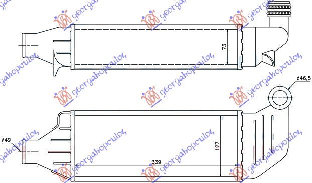 HLAD INTERCOOLER 1.8 TD (33x12x73)