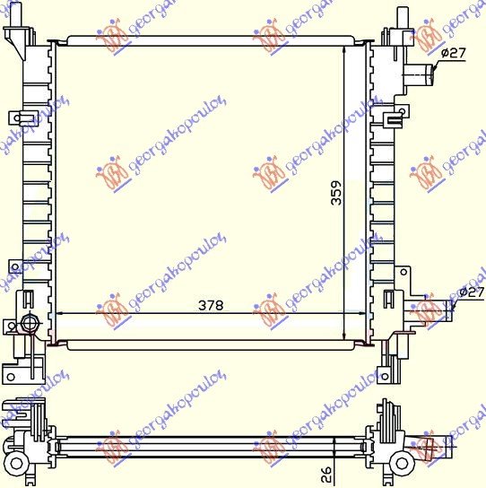 HLADNJAK MOTORA BENZIN -A/C (38x37)