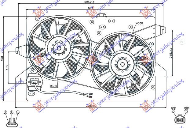 VENTILATOR KOMPLET(DUPLI) (+A/C) BEN-DIZ