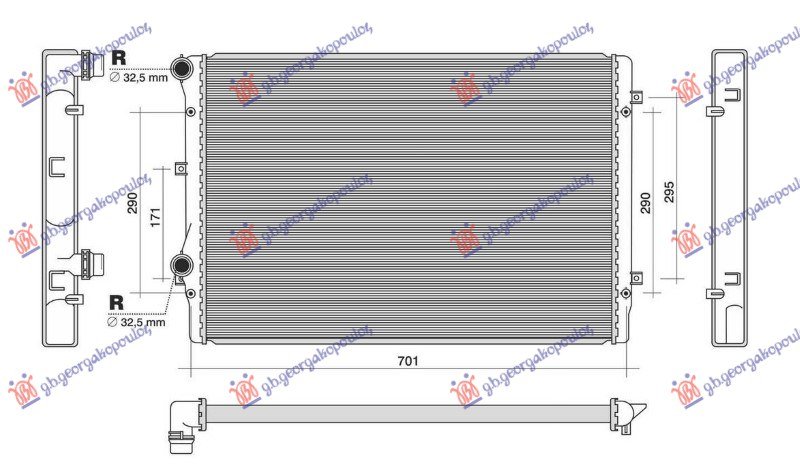HLADNJAK MOTORA 1.8/2.0 TFSi BENZIN (650x450x32) (NRF)