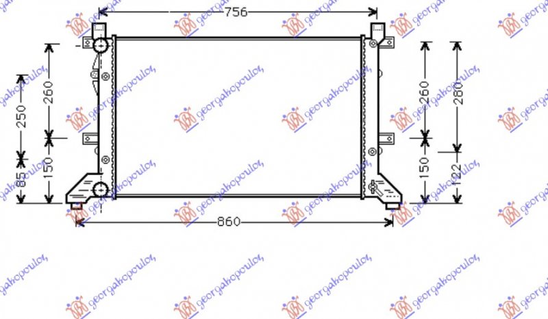 HLADNJAK MOTORA 2.3 BENZIN/2.5/2.8 TDI (MAN) (67.9x39.9x2.6) (NRF)