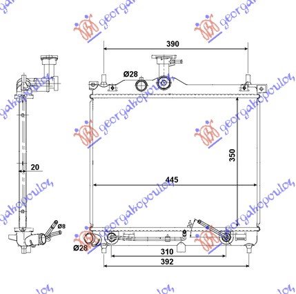 HLADNJAK 1.1i 12V-1.1CRDi(44.5X35)AUTO