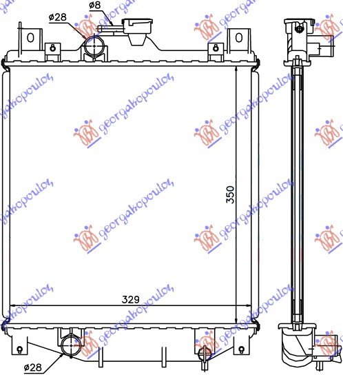 HLADNJAK MOTORA 1.0/1.3 BENZIN (350x335x16) (NRF)