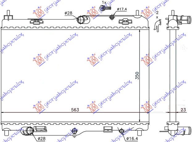 HLADNJAK MOTORA 1.4 BENZIN (AUTO) (56x35.5) (KOYO)