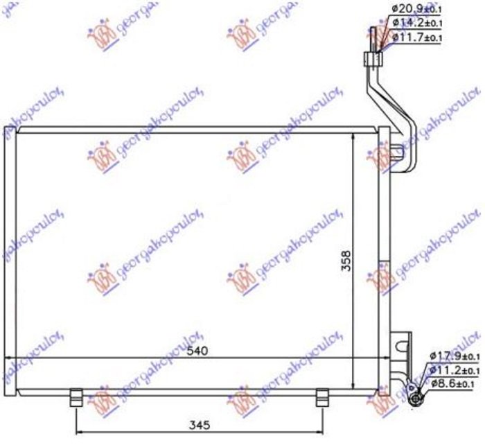 HLADNJAK KLIME 1.6 TDCi DIZEL (500x350x16) (NISSENS)
