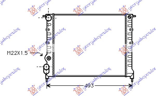 HLADNJAK MOTORA 1.2-1.4cc -/AC (43x38)