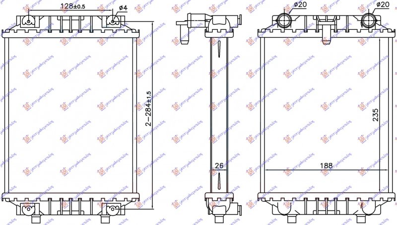 HLADNJAK MOTORA DODATNI 3.0 TFSI (MAN/AUTO) (23.5x18.8x2.6) (NRF)