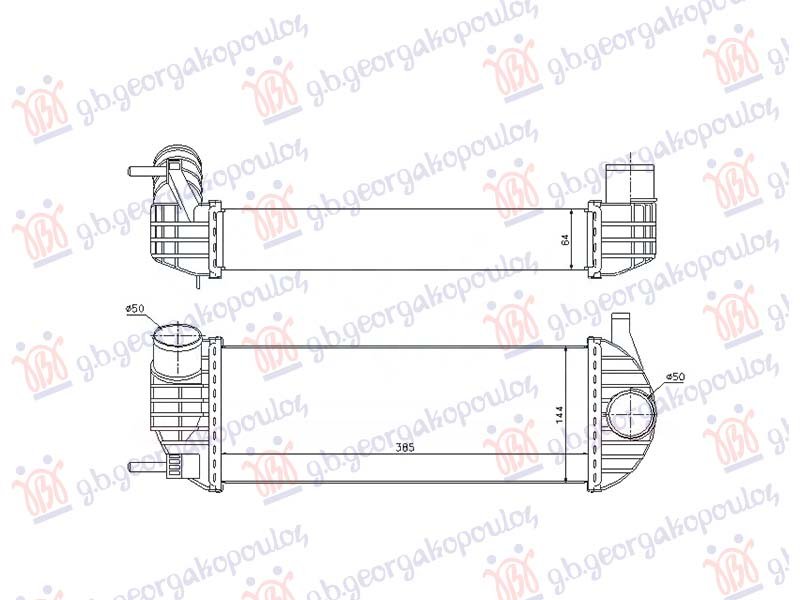 HLADNJAK INTERKULERA 1.5 Dci (385x144x64)