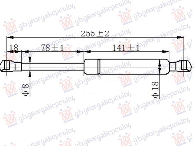 AMORTIZER GEPEK VRATA (CABRIO) (255L-350N)