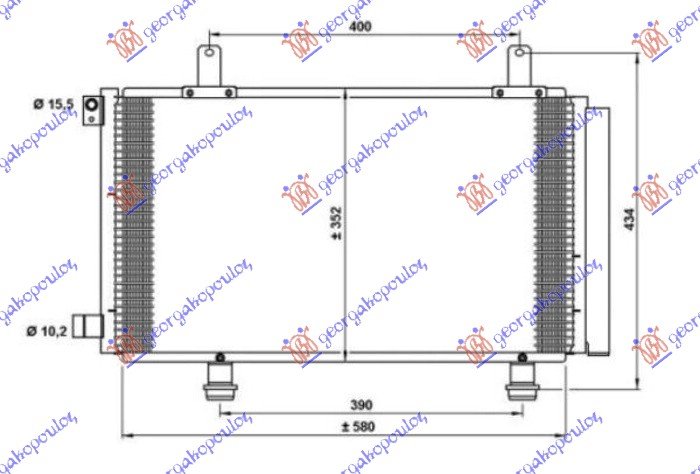 HLADNJAK KLIME BENZIN/DIZEL (590x340x16) (NRF)