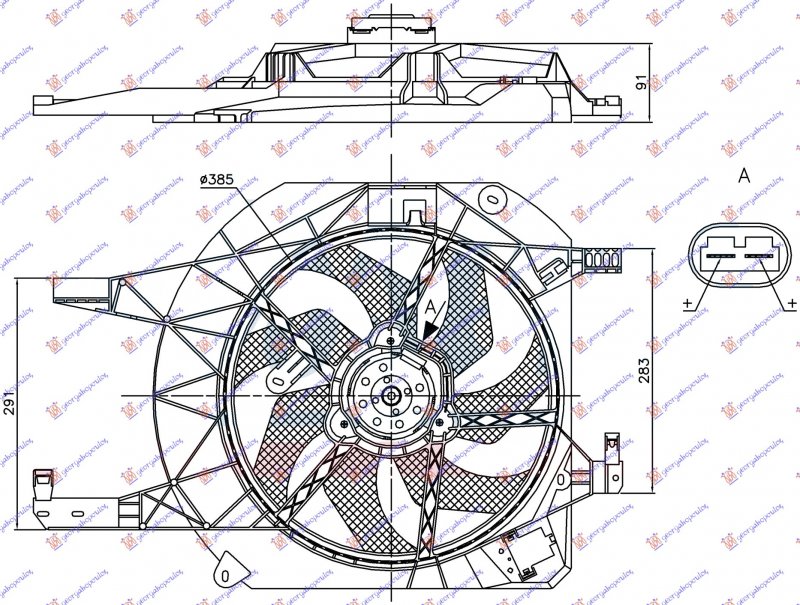 VENTILATOR KOMPLET (+AC) BENZIN/DIZEL