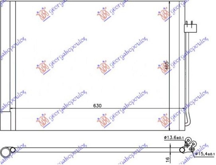 HLADNJAK KLIME BENZIN/DIZEL (590x450x16) (MARELLI)